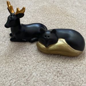 Deer 🦌 and Fox 🦊 pepper and salt shakers.